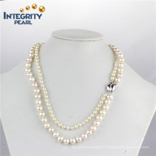 5mm &7.5-8.5mm Near Round AA Freshwater Double Pearl Necklace